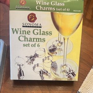 Sonoma Silver Wine Glass Charms Set